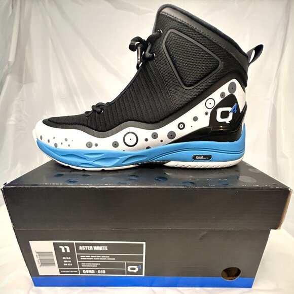 Q4 Aster White Basketball shoe White/Aster Blue/Black Q4MB-015 Size 11M - Picture 5 of 5